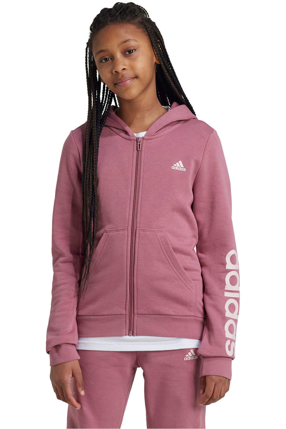 adidas sudadera niña G LIN FZ HD vista frontal