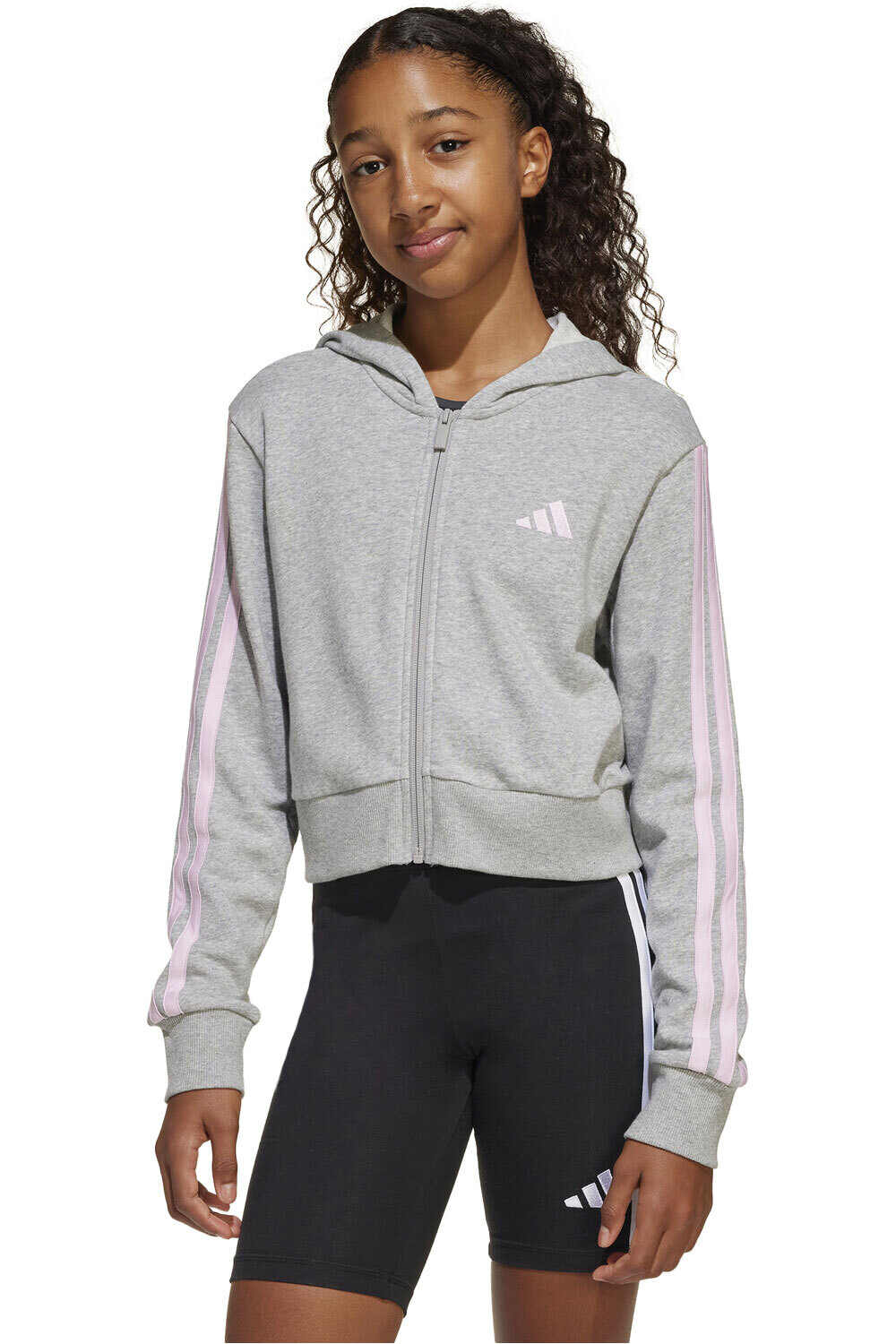 adidas sudadera niña JG 3S FT FZ CRO vista frontal