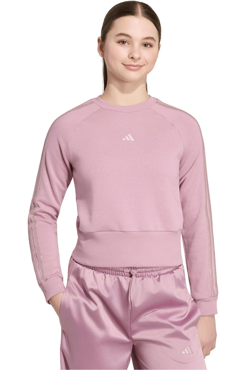 adidas sudadera niña X_JG SATIN SWT vista frontal