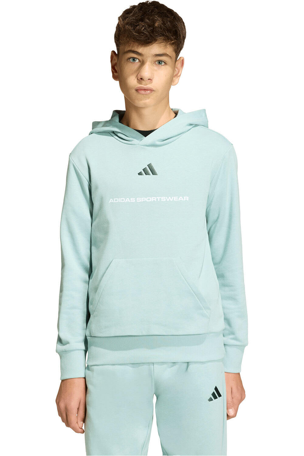 adidas sudadera niño BOYS SLOGAN FLEECE HOODIE vista frontal