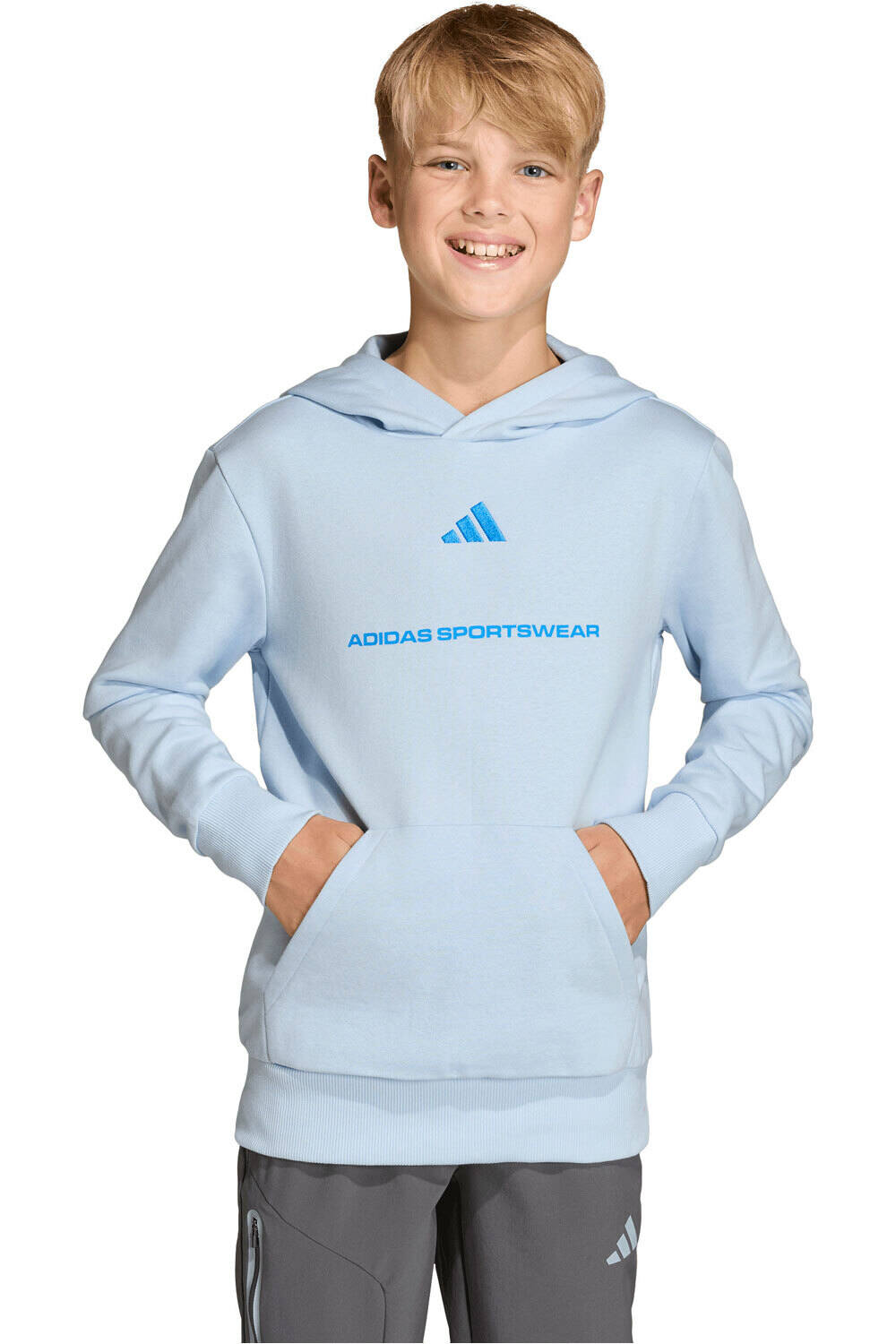 adidas sudadera niño BOYS SLOGAN FLEECE HOODIE vista frontal