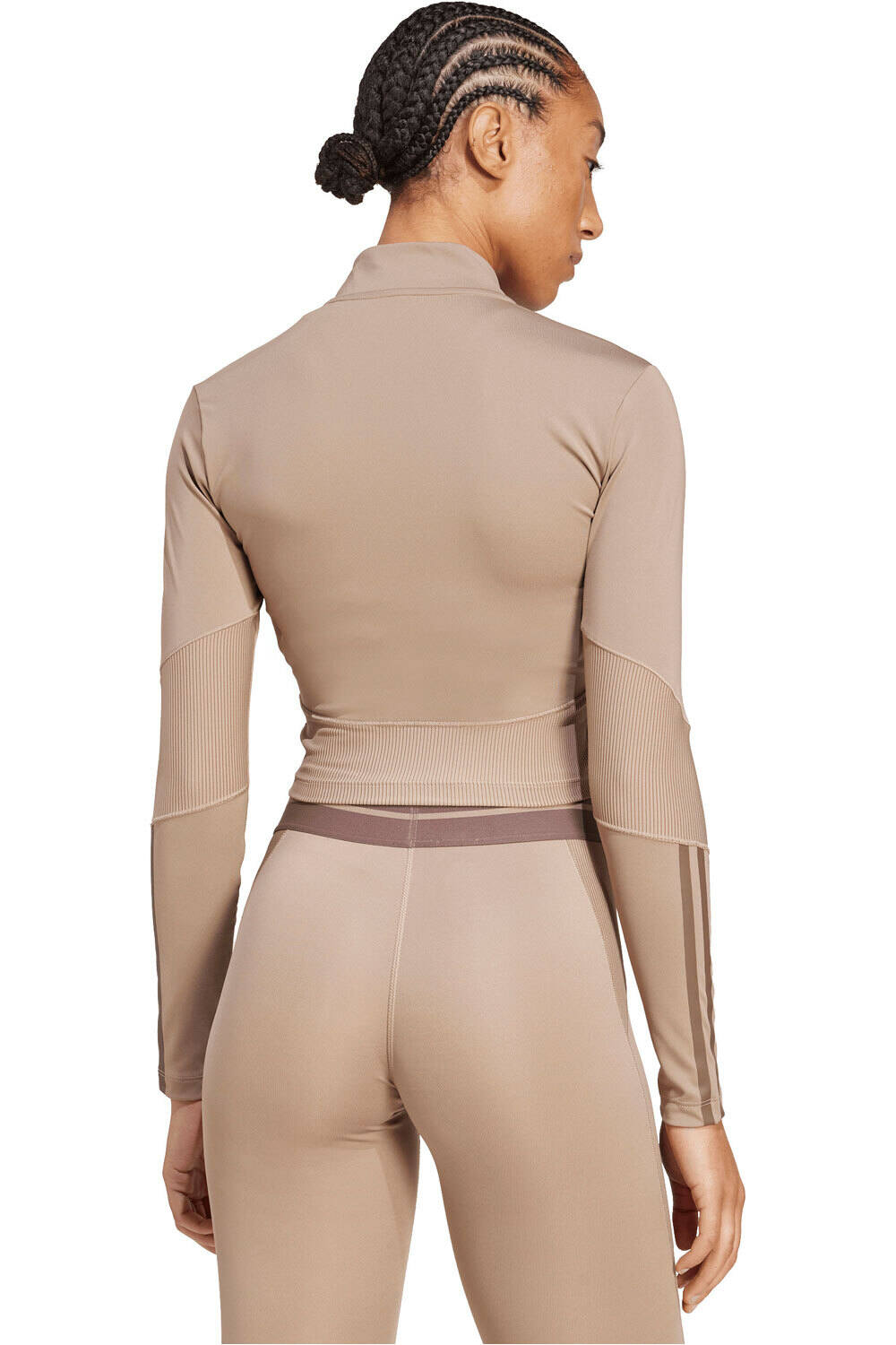adidas sudaderas deportivas mujer HYPERGLAM RIB ZIP THRU vista trasera