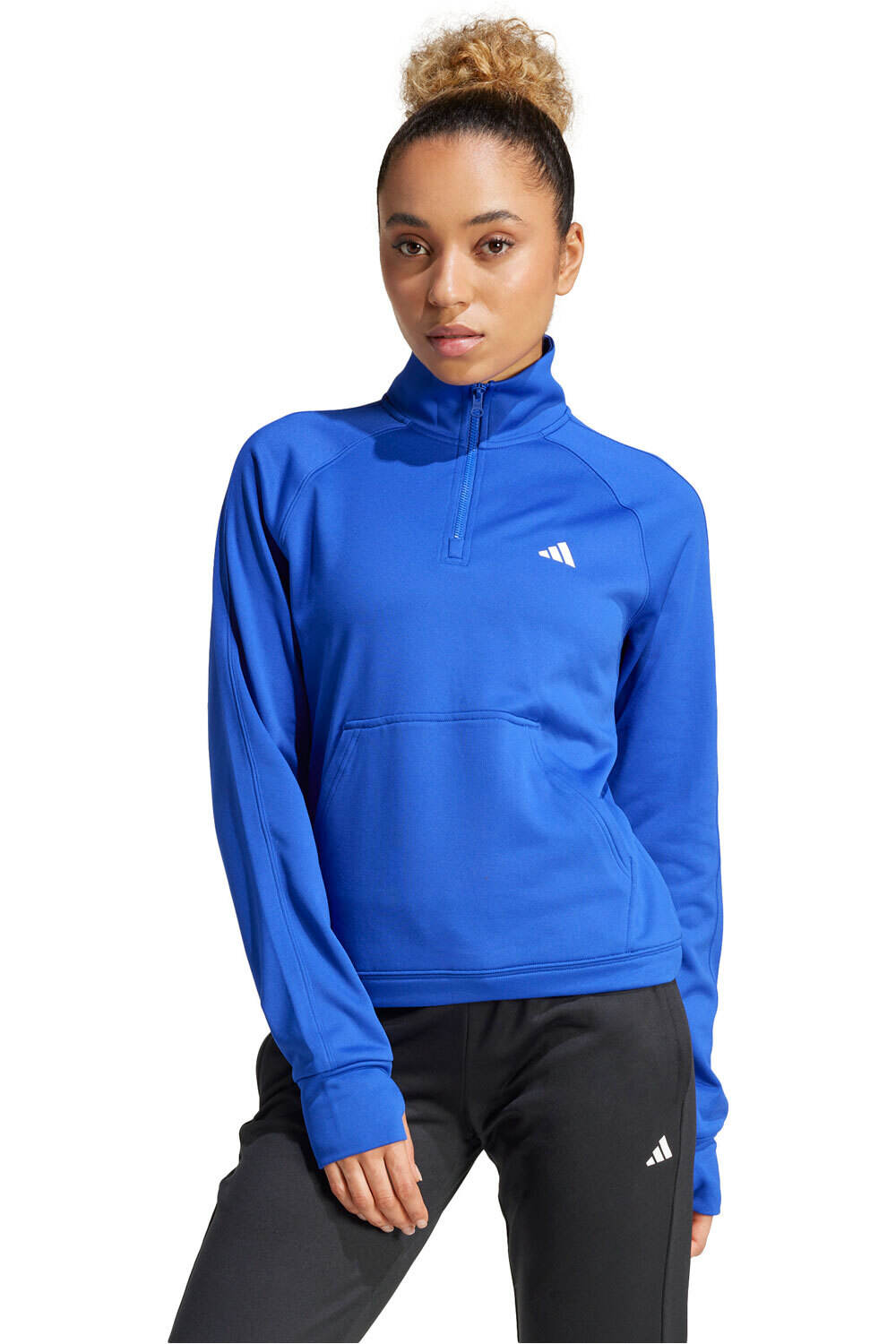 adidas sudaderas deportivas mujer W GG 1/4 ZIP vista frontal