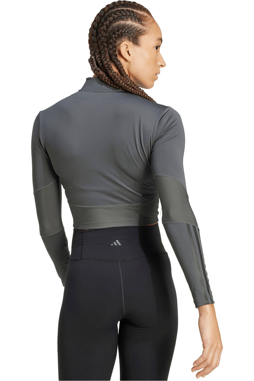 adidas sujetadores deportivos HYPERGLAM RIB ZIP THRU vista trasera