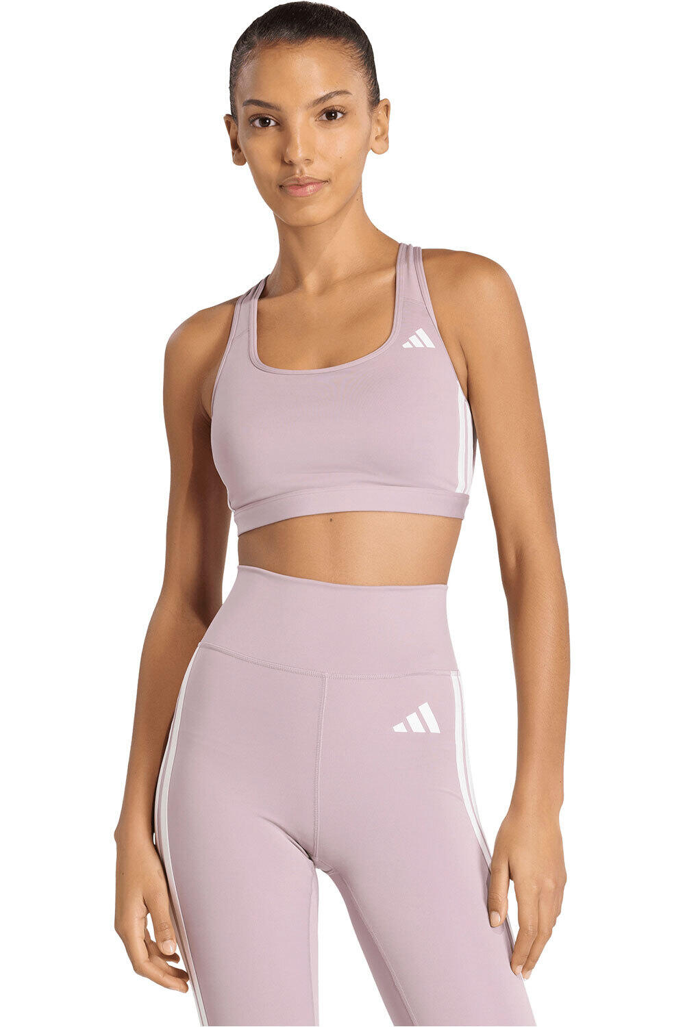 adidas sujetadores deportivos OPTIME ESSENTIALS 3 STRIPES vista frontal