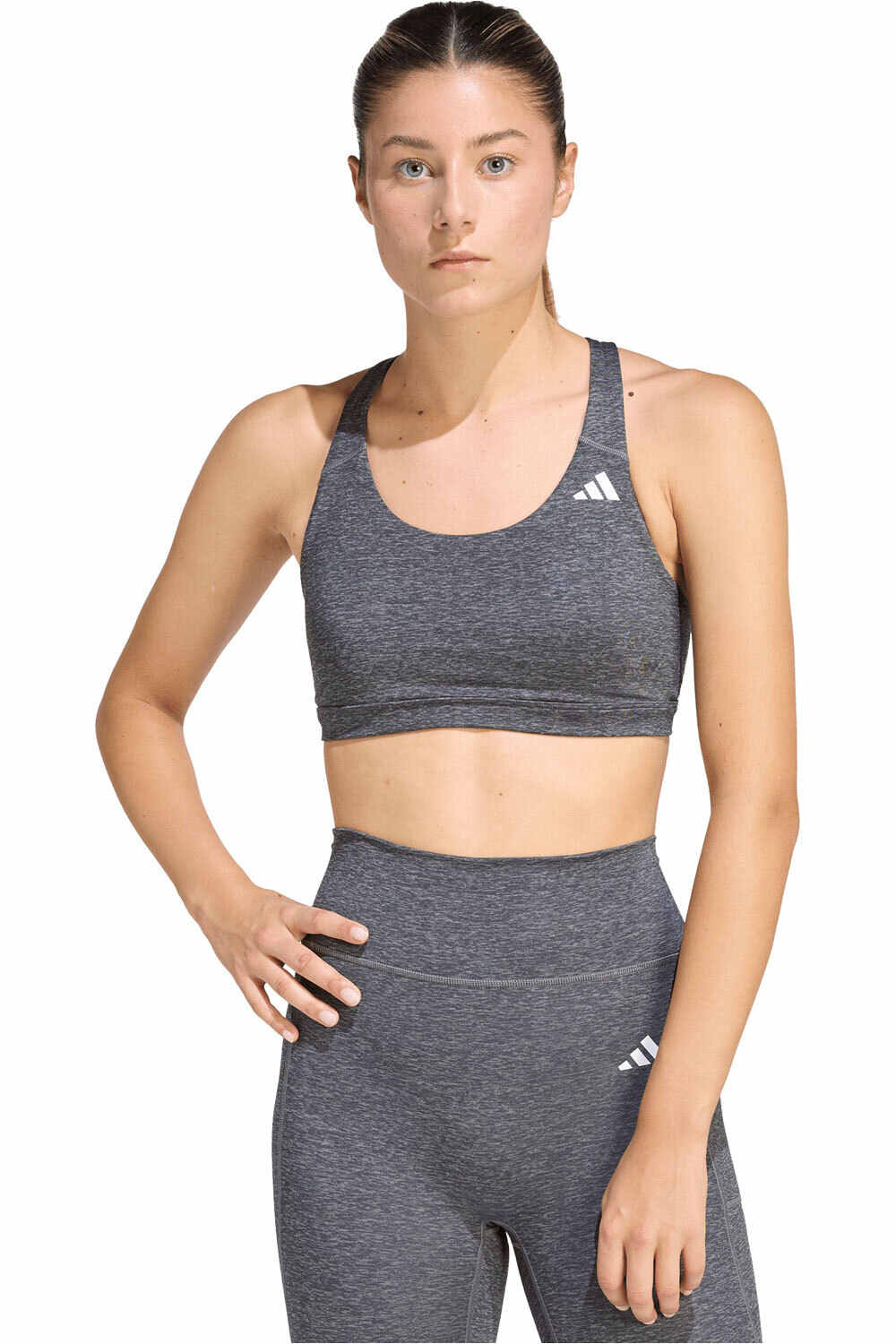 adidas sujetadores deportivos OPTIME ESSENTIALS HEATHER DE SUJECIN MEDIA vista frontal