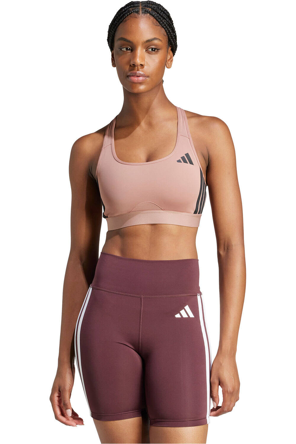 adidas sujetadores deportivos PWRCT MS 3S BRA vista frontal