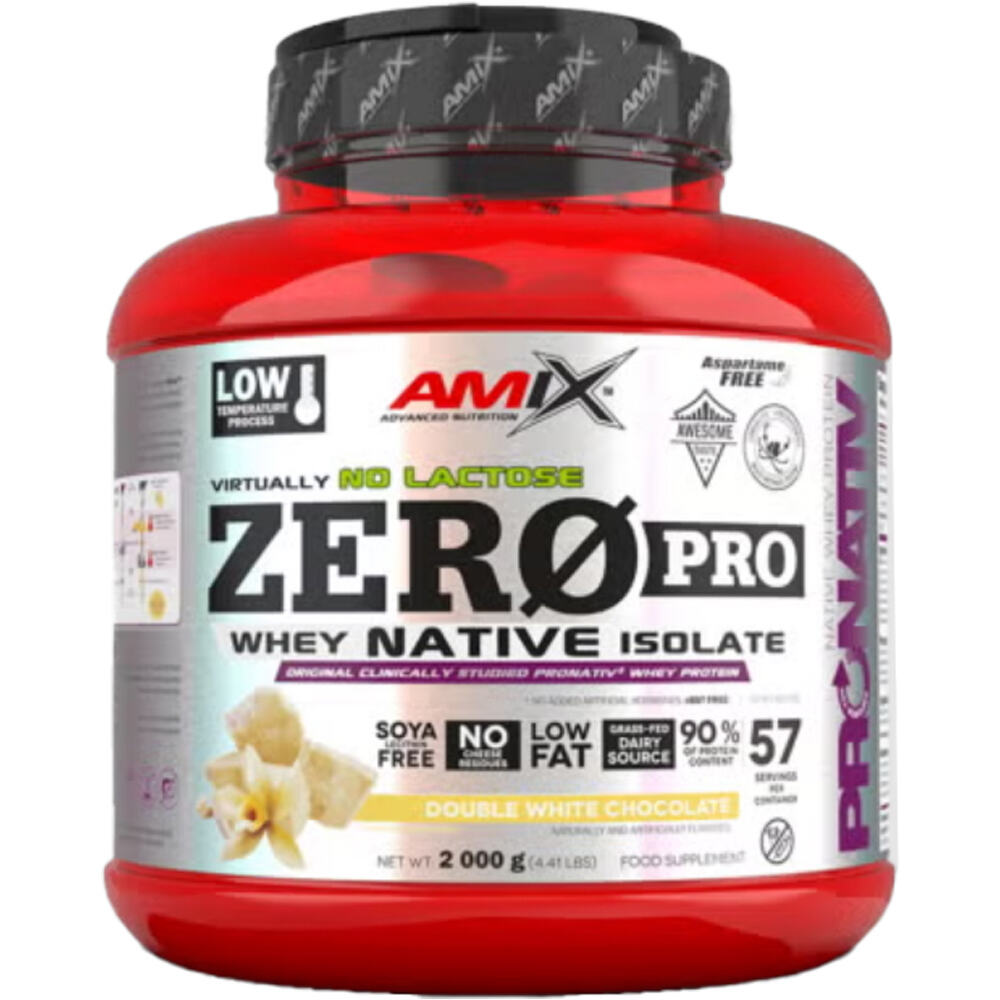 Amix Nutrition proteínas ZEROPRO PROTEIN 2 KG Doble-chocolate bla vista frontal
