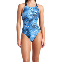 Arena bañador natación mujer ARENA BLUE FLOWERS vista frontal