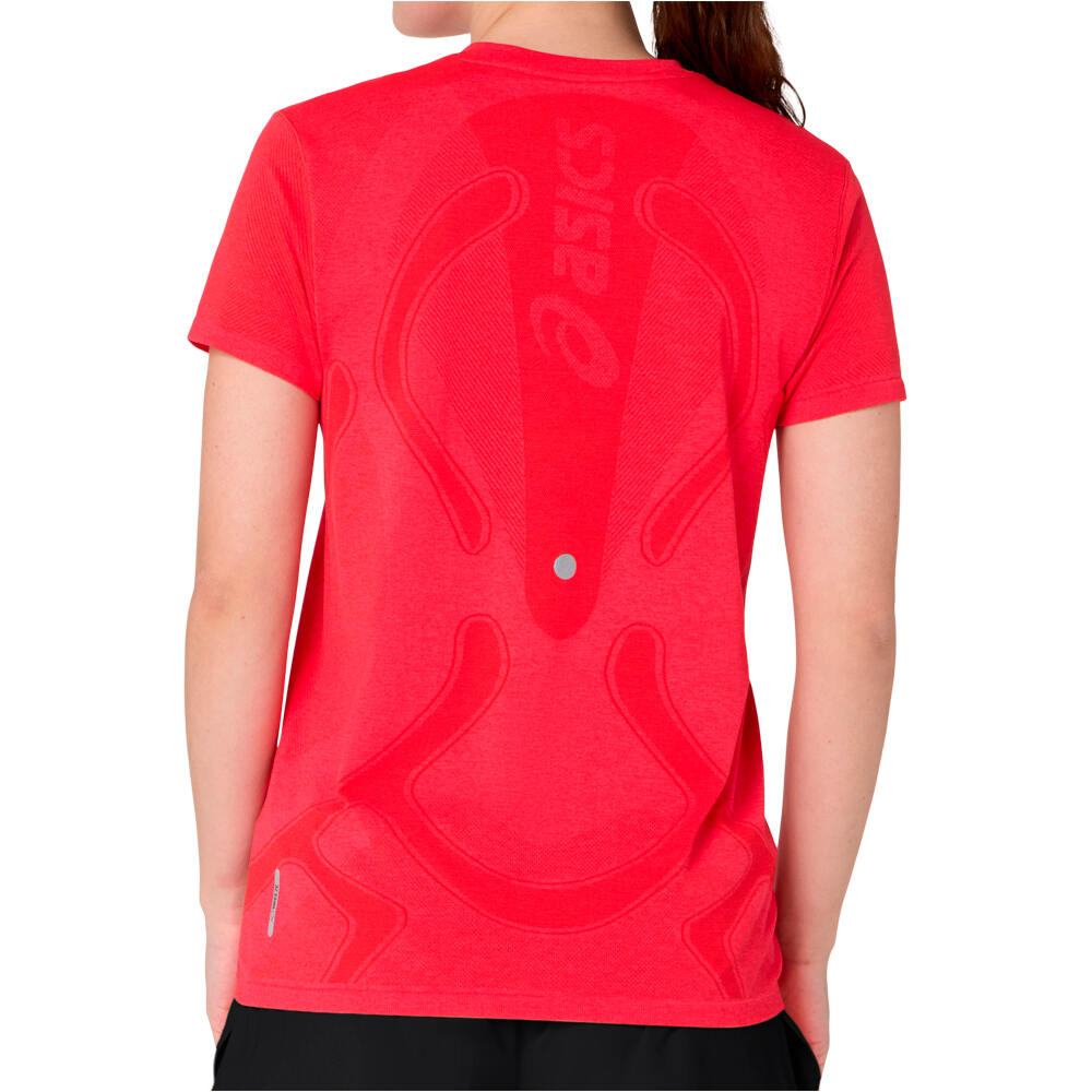 Asics camiseta entrenamiento manga corta mujer ROAD SEAMLESS SS TOP vista trasera