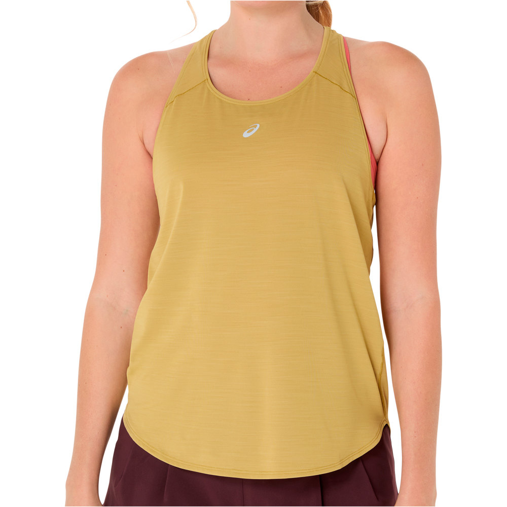Asics camiseta entrenamiento manga corta mujer ROAD TANK vista frontal