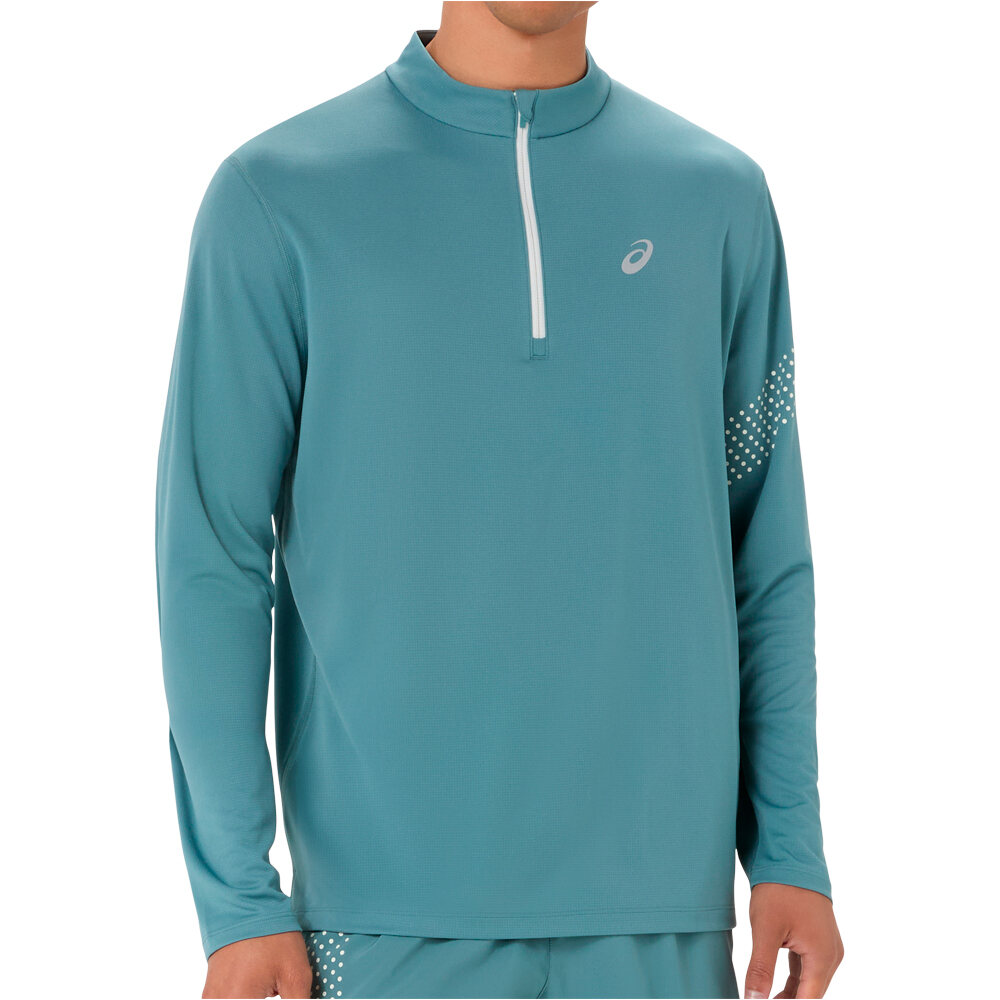 Asics camiseta técnica manga larga hombre ICON LS 1/2 ZIP TOP vista frontal