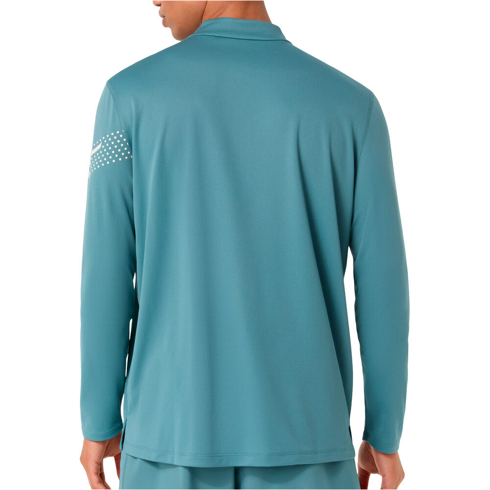Asics camiseta técnica manga larga hombre ICON LS 1/2 ZIP TOP vista trasera
