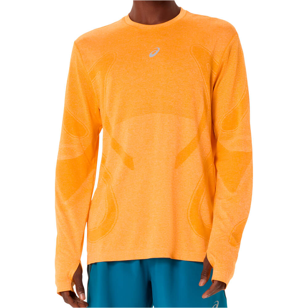 Asics camiseta técnica manga larga hombre ROAD SEAMLESS LS TOP vista frontal