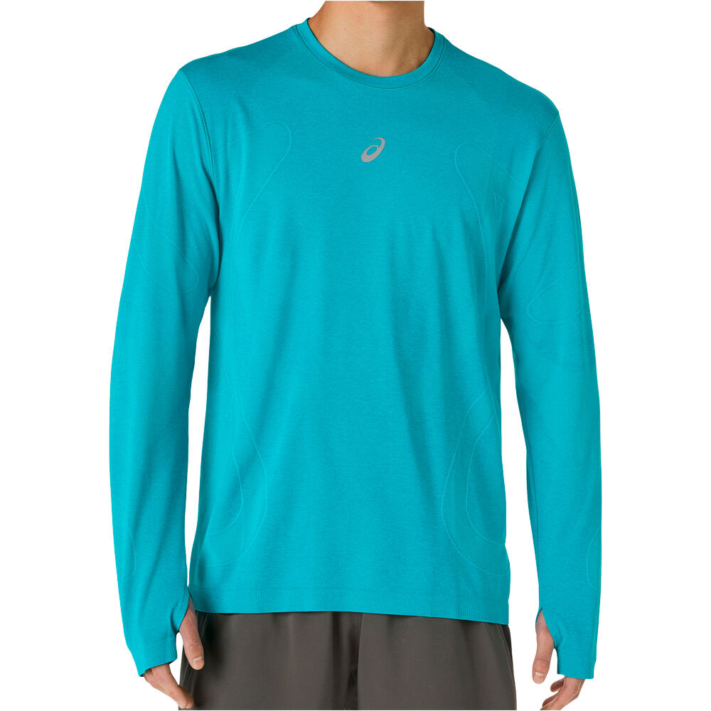 Asics camiseta técnica manga larga hombre ROAD SEAMLESS LS TOP vista frontal