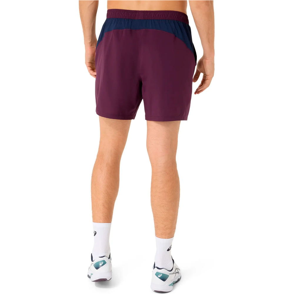 Asics camiseta tenis manga corta hombre PADEL COURT 7IN SHORT GRA vista trasera