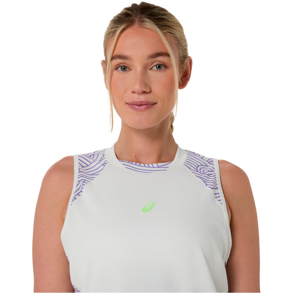 Asics camiseta tenis manga corta mujer PADEL COURT AOP TANK MOVE vista detalle