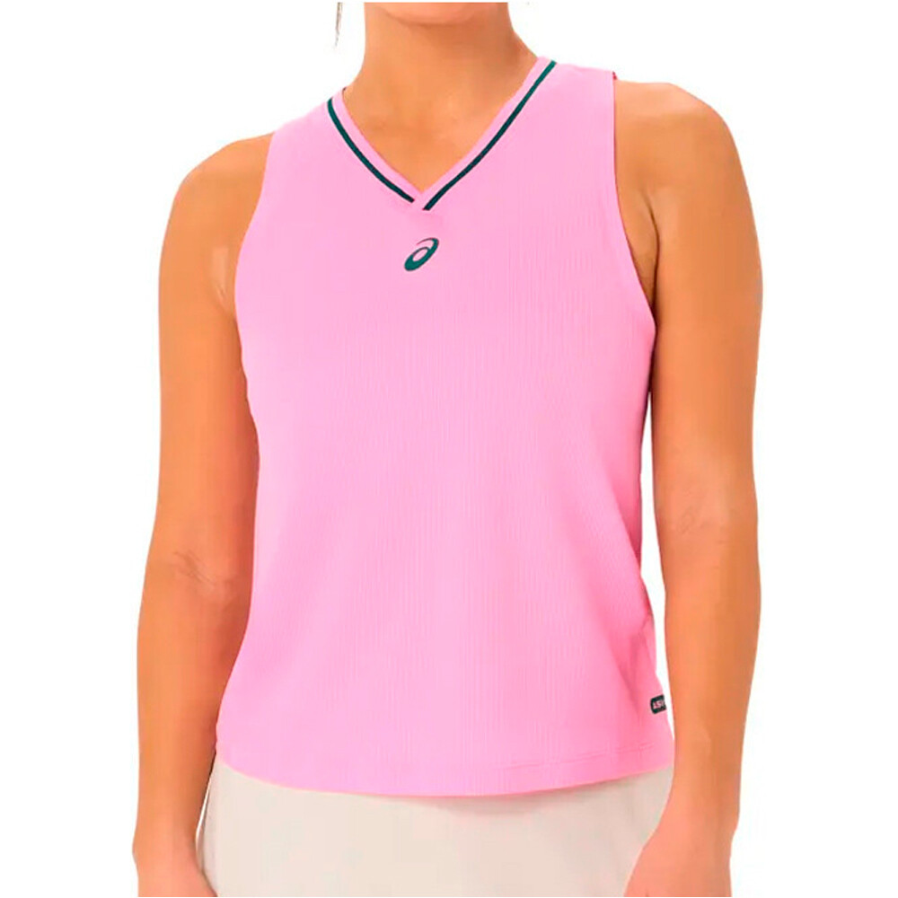 Asics camiseta tenis manga corta mujer PADEL COURT TANK RS vista frontal