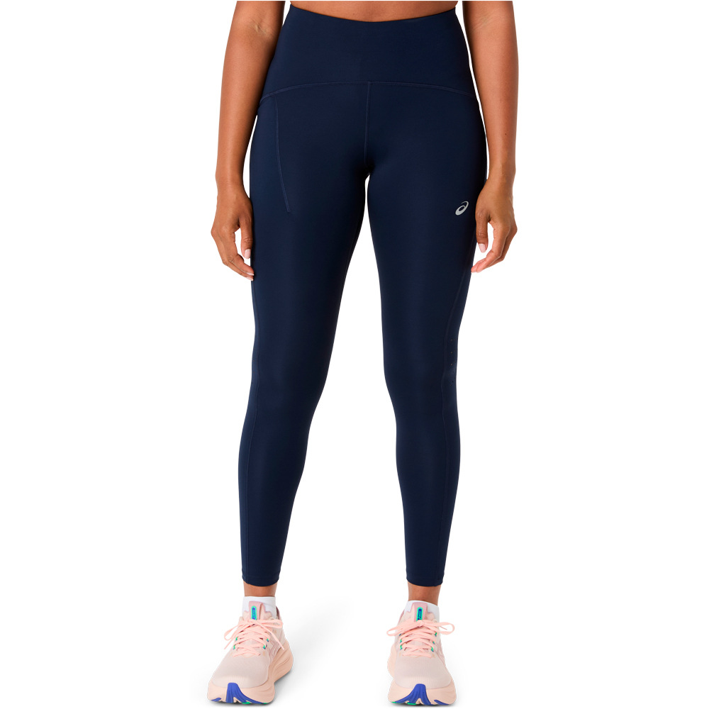 Asics malla larga running mujer ROAD HIGH WAIST TIGHT vista frontal