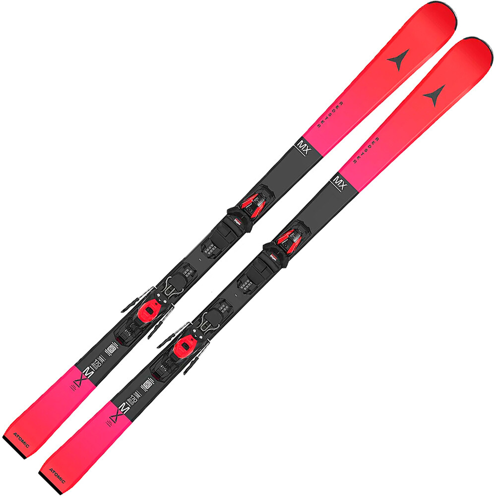Atomic pack esquí y fijacion REDSTER MX + M 10 GW Red Tension/Black/ vista frontal