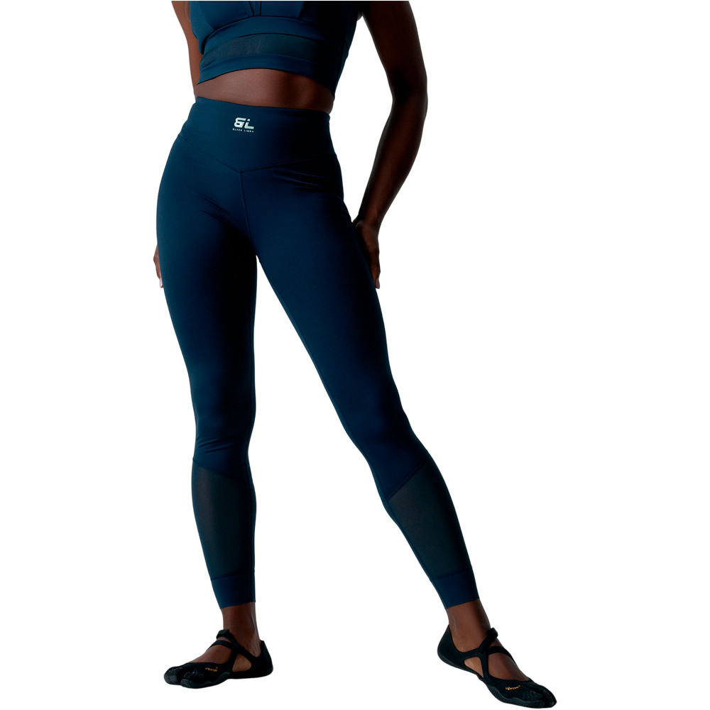 Black Limba pantalones y mallas largas fitness mujer Deep line vista frontal