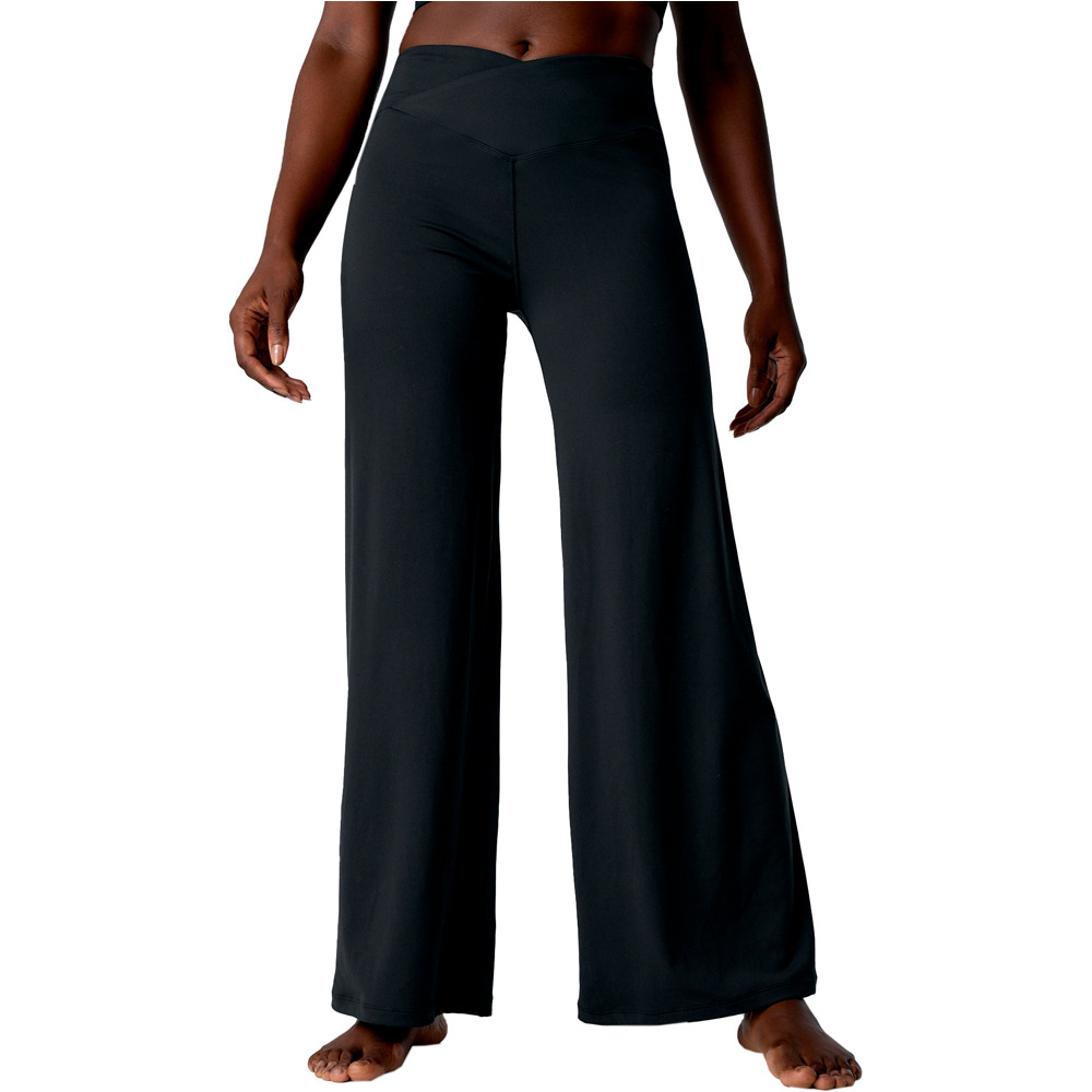 Black Limba pantalones y mallas largas fitness mujer Halves vista frontal