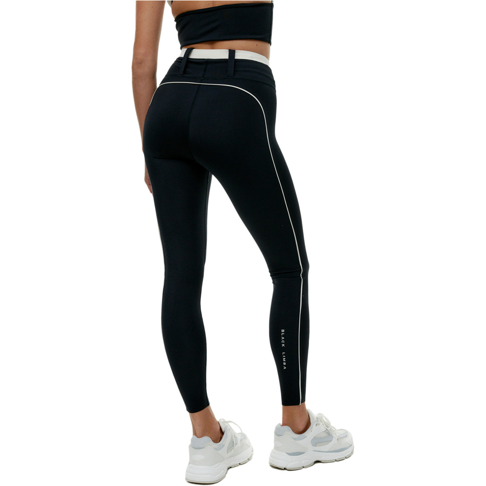 Black Limba pantalones y mallas largas fitness mujer Streetflex vista trasera