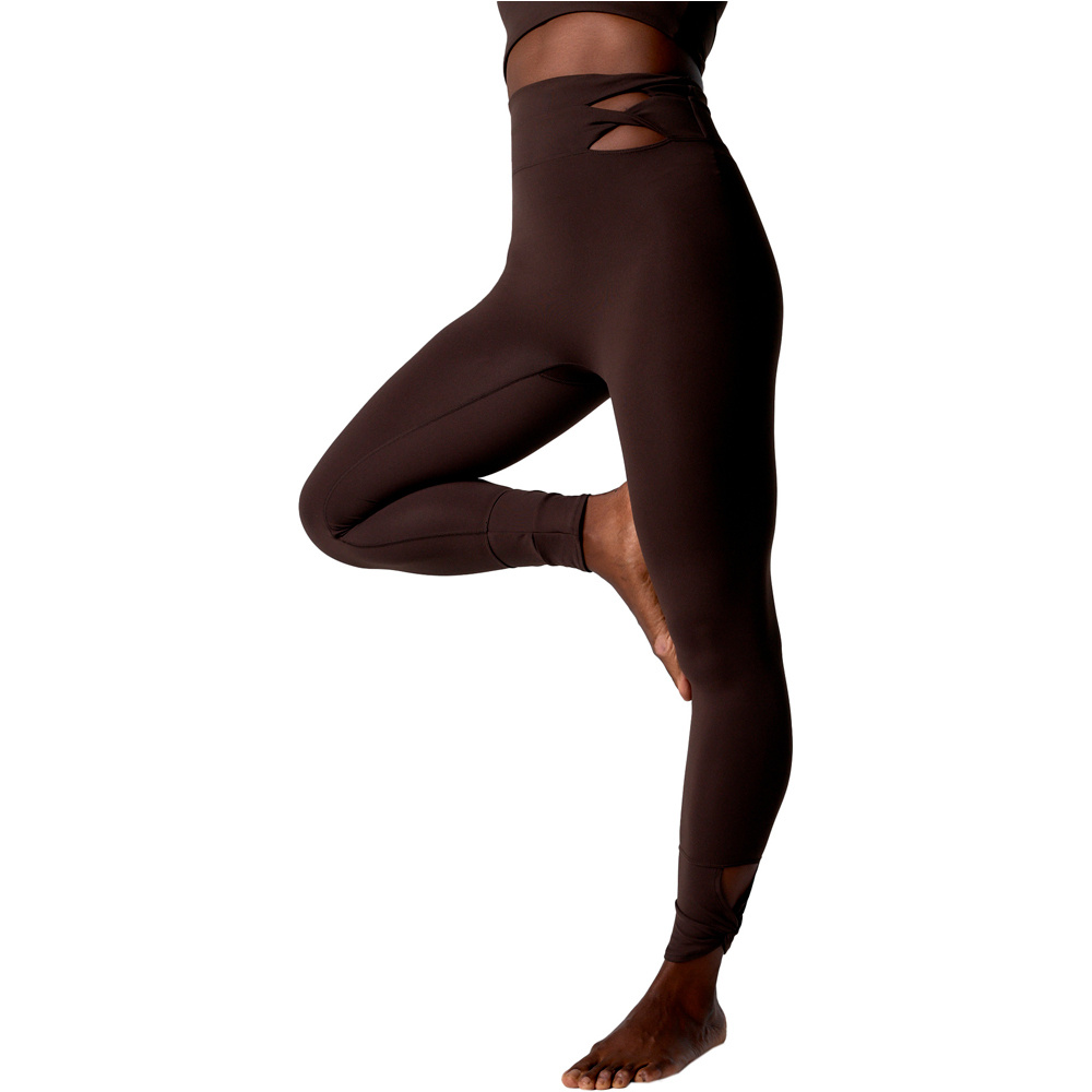 Black Limba pantalones y mallas largas fitness mujer Swan vista frontal