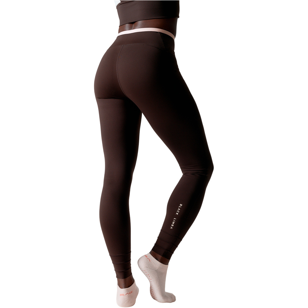 Black Limba pantalones y mallas largas fitness mujer Trackline vista trasera