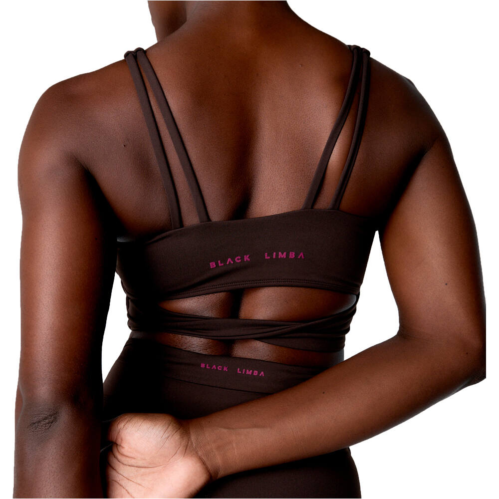 Black Limba sujetadores deportivos Swan vista trasera