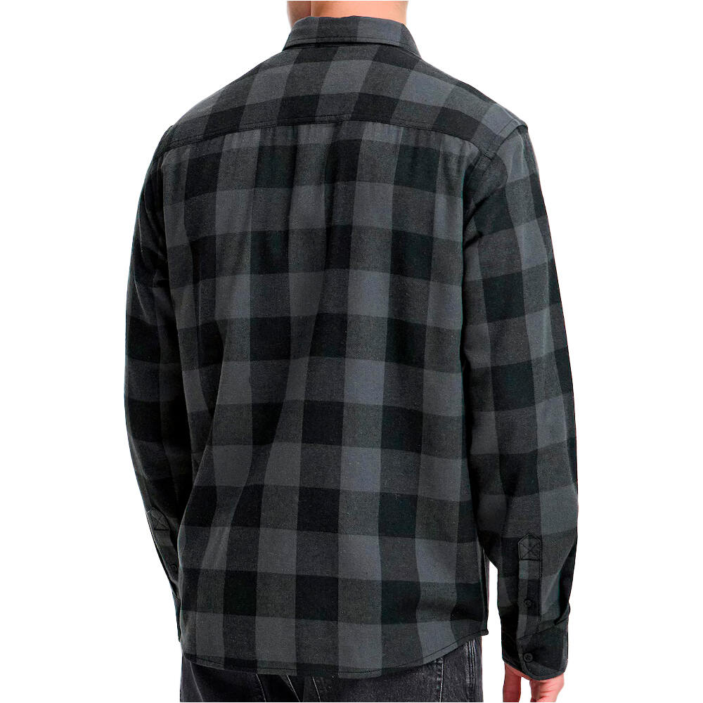 Blend camisa manga larga hombre Shirt black squares vista trasera