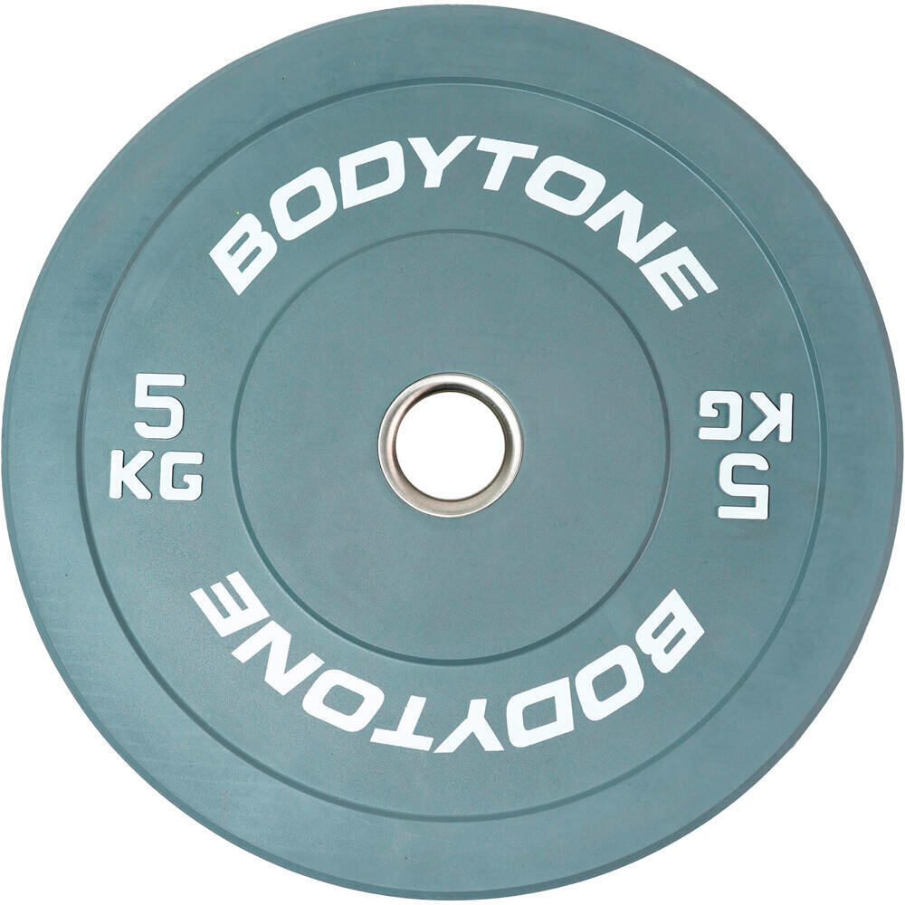 Bodytone disco pesas Bumper de goma maciza 5 kg vista frontal