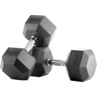 Bodytone mancuernas Mancuernas de goma hexagonales 20 kg vista frontal
