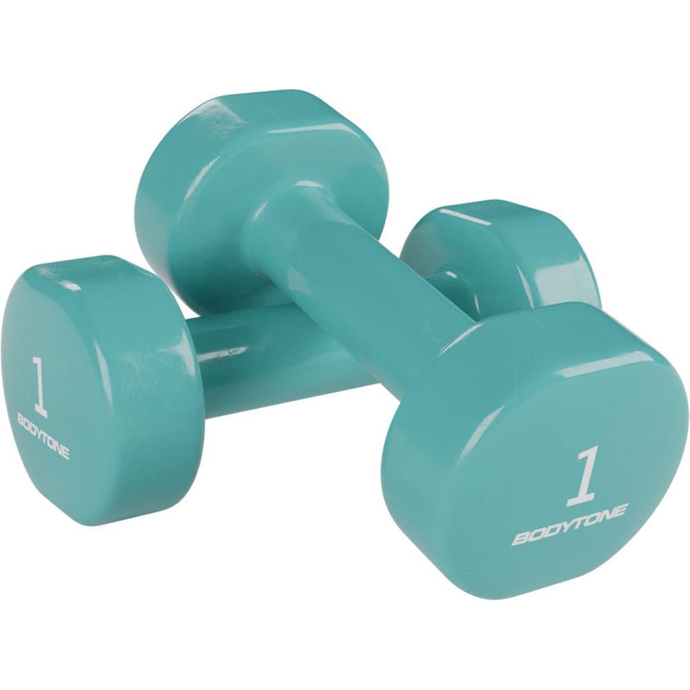 Bodytone mancuernas PESAS DE VINILO 2 X 1KG vista frontal