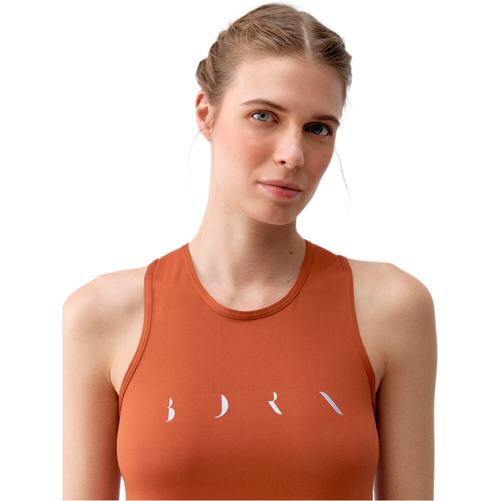 Born Living Yoga camiseta tirantes fitness mujer Baia vista detalle