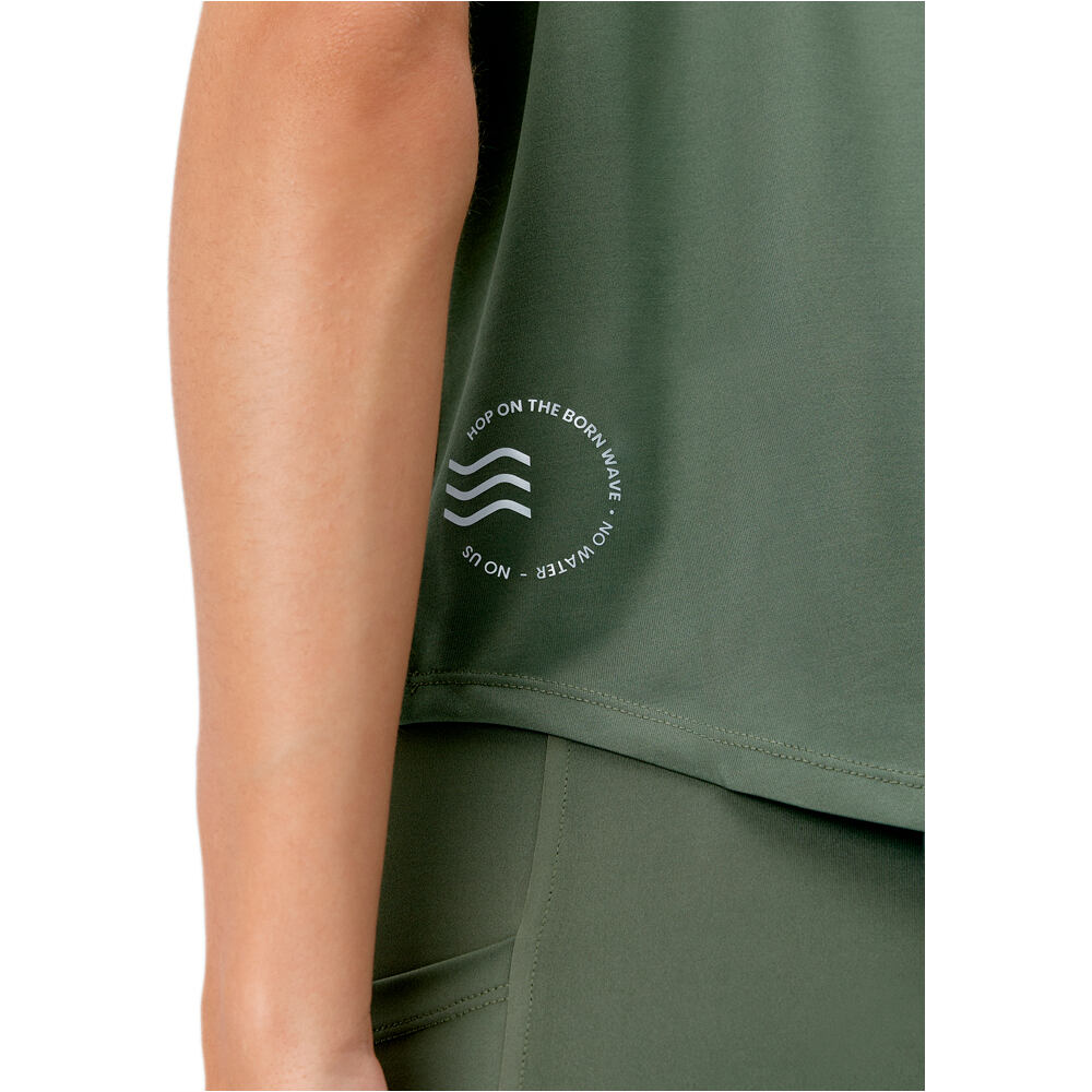 Born Living Yoga camisetas yoga T-shirt Azami vista detalle