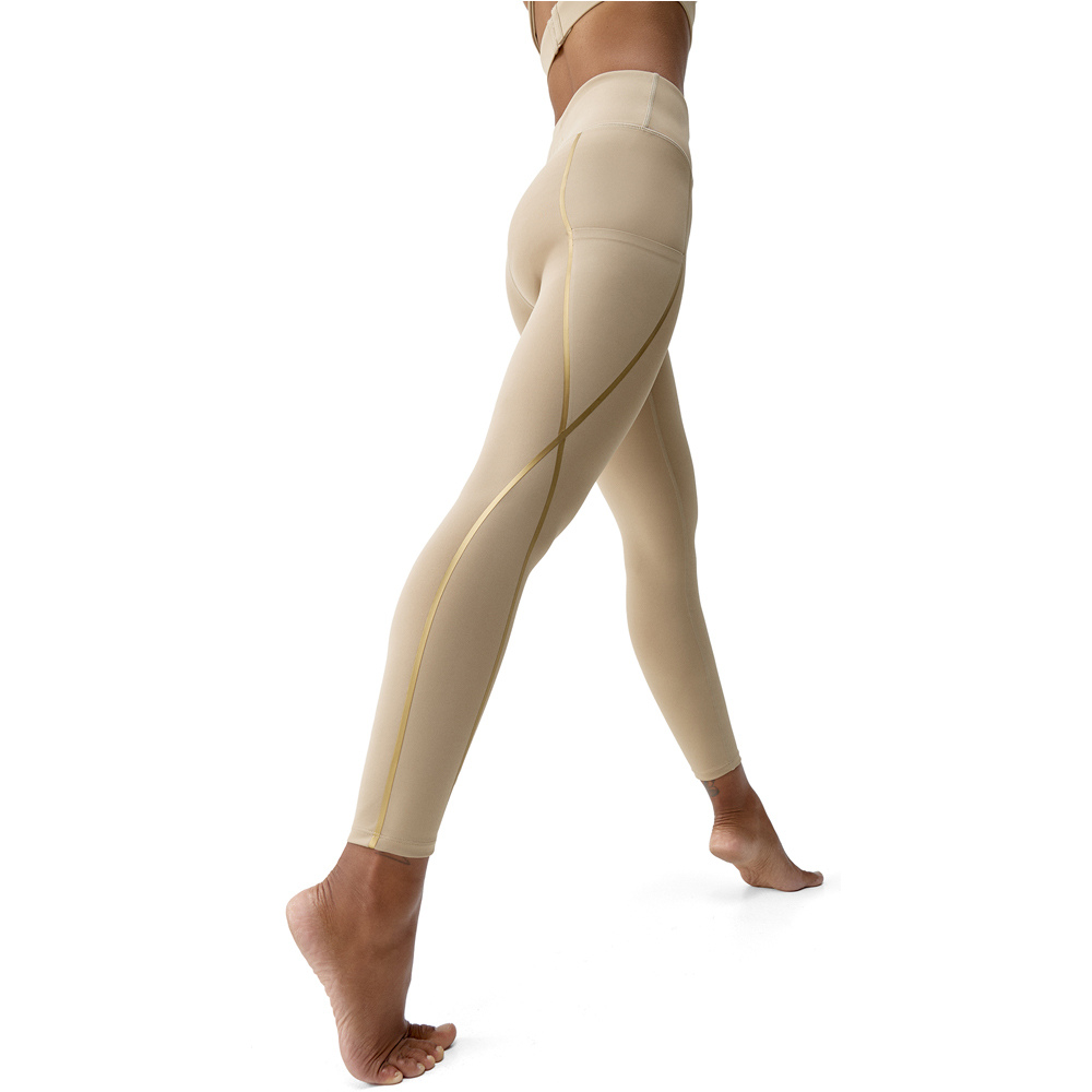 Born Living Yoga pantalones y mallas largas fitness mujer Gold vista trasera