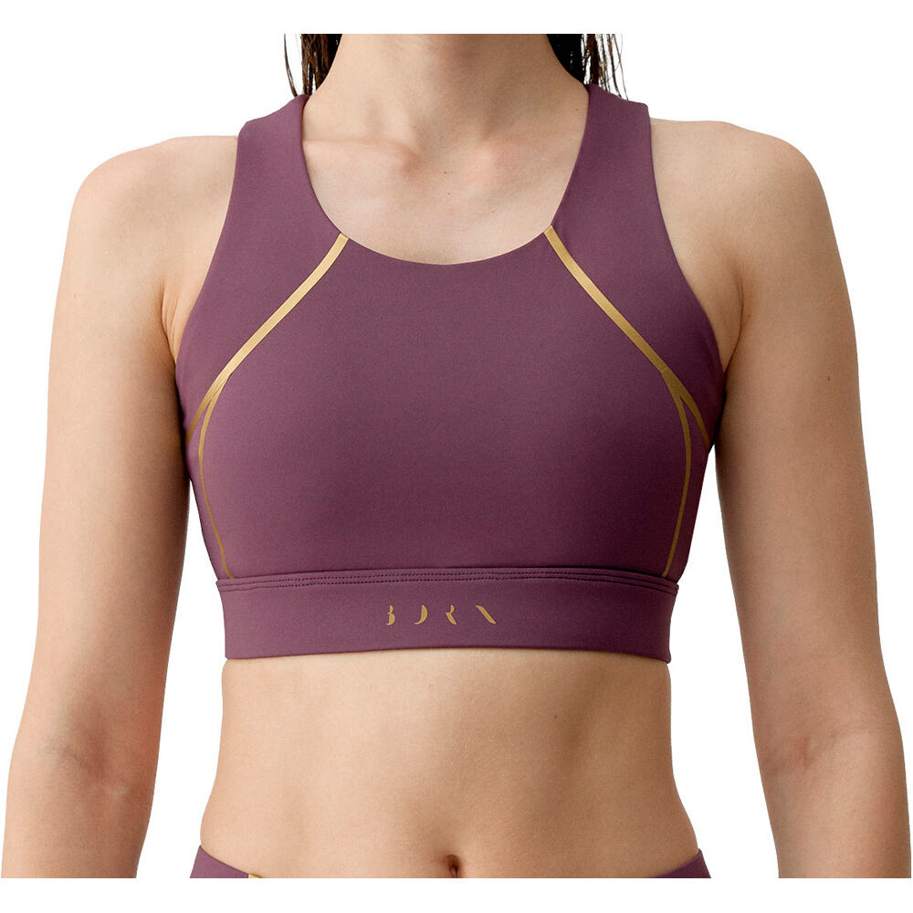 Born Living Yoga sujetadores deportivos Gold vista frontal