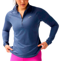 Brooks camiseta entrenamiento manga corta mujer Dash 1/2 Zip 3.0 vista frontal