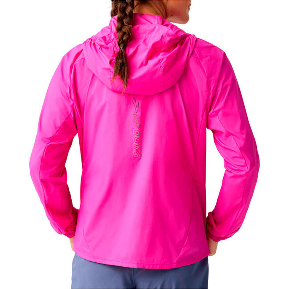 Brooks CHAQUETA RUNNING MUJER Canopy Packable Jacket vista trasera
