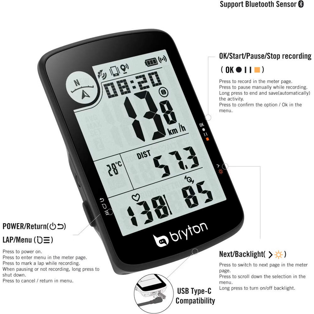 Bryton gps bicicleta Rider 17 E 07