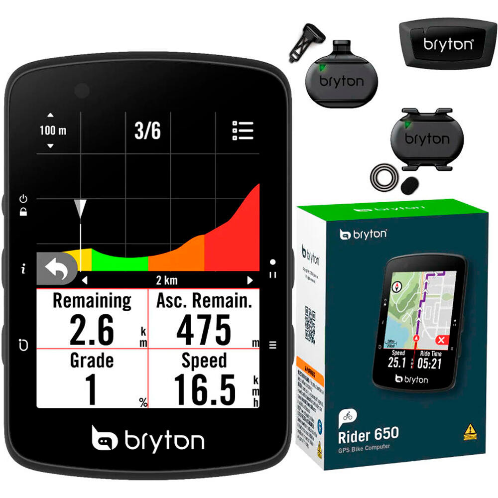 Bryton gps bicicleta Rider 650 T vista frontal