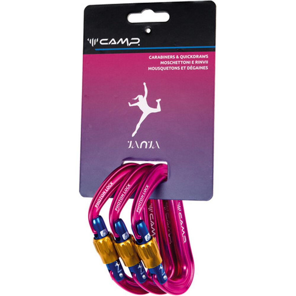 Camp mosquetón seguridad PHOTON LOCK JANJA 3 PACK vista frontal