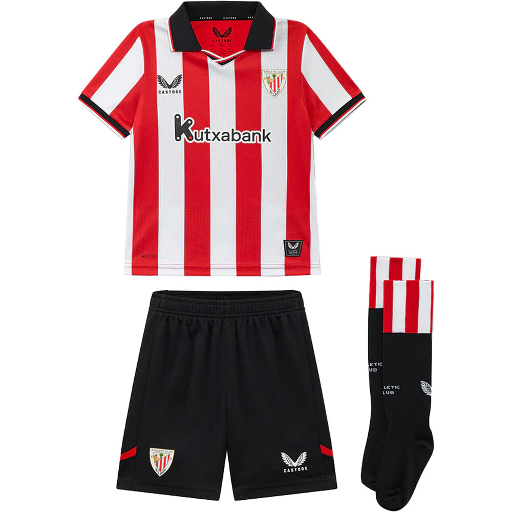 Castore equipación fútbol niño ATHL.BILBAO 26 HOME INF KIT vista frontal