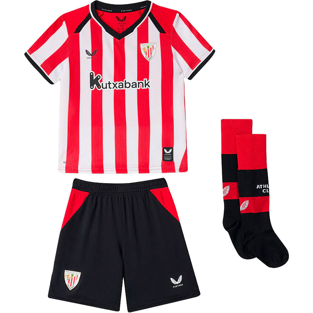 Castore equipación fútbol niño ATHL.BILBAO 27 HOME INF KIT vista frontal