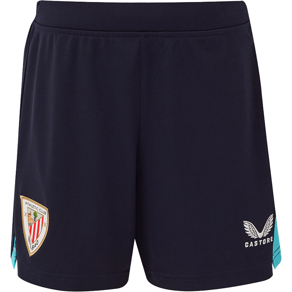 Castore pantalones fútbol oficiales niño ATHL.BILBAO 26 AWAY INF SHORT vista frontal