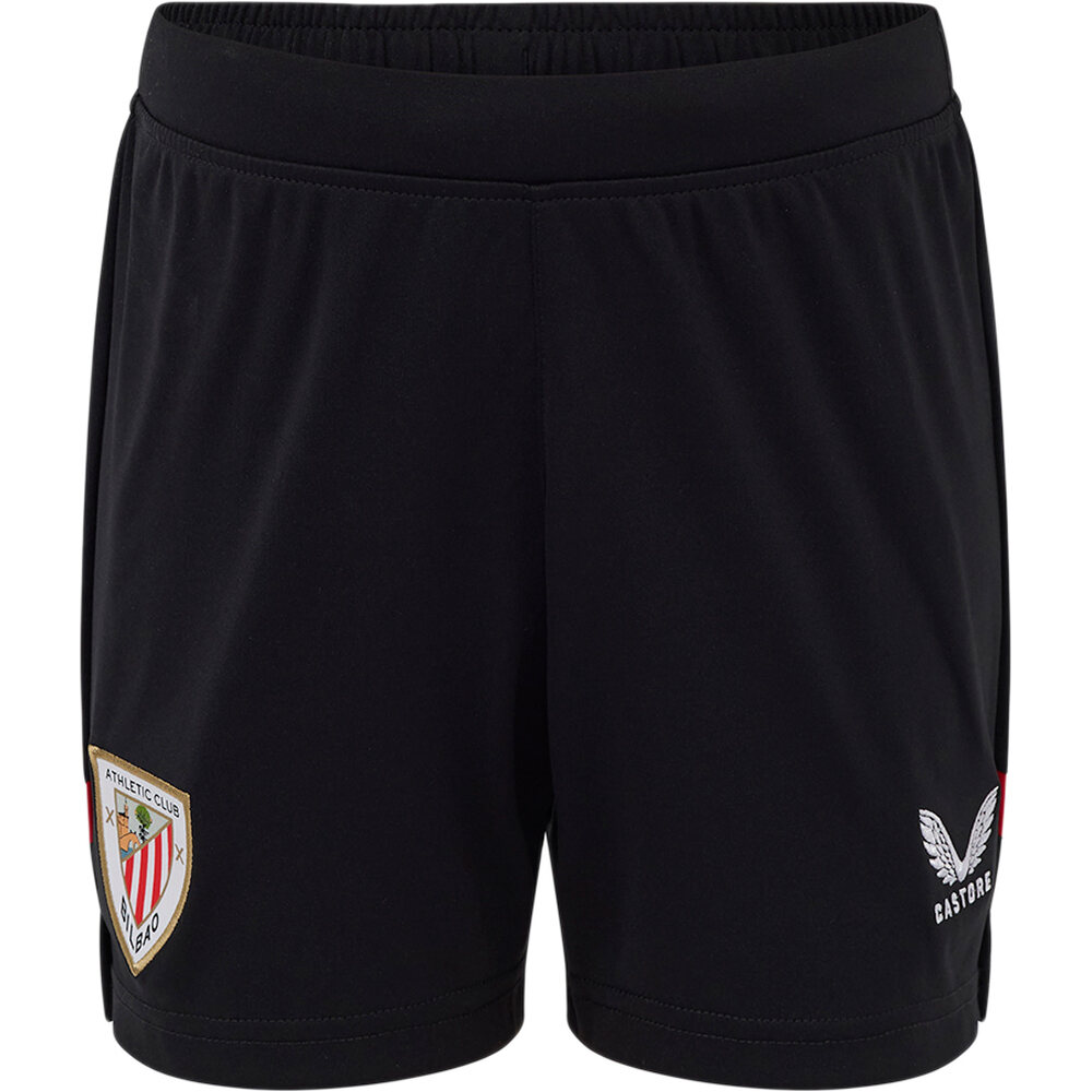 Castore pantalones fútbol oficiales niño ATHL.BILBAO 26 HOME INF SHORT vista frontal