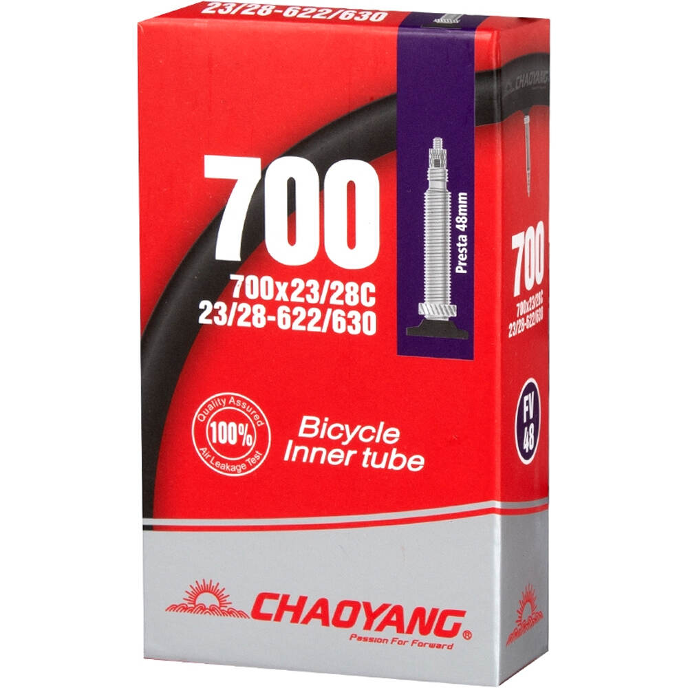 Chaoyan cámara bicicleta carretera Cmara 700x23/28C FV 48 mm vista frontal