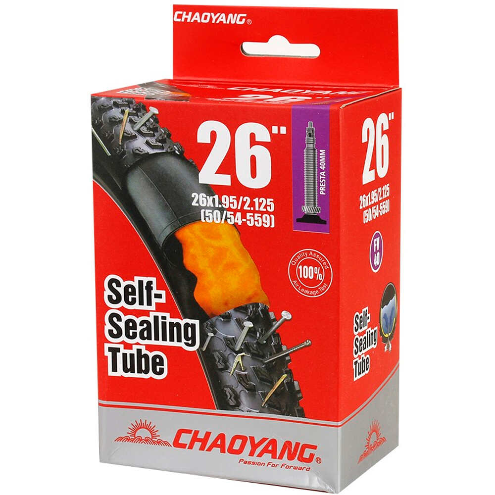 Chaoyan cámara bicicleta mtb Cmara Sellante 26x1.95/2.125 FV 40 mm vista frontal