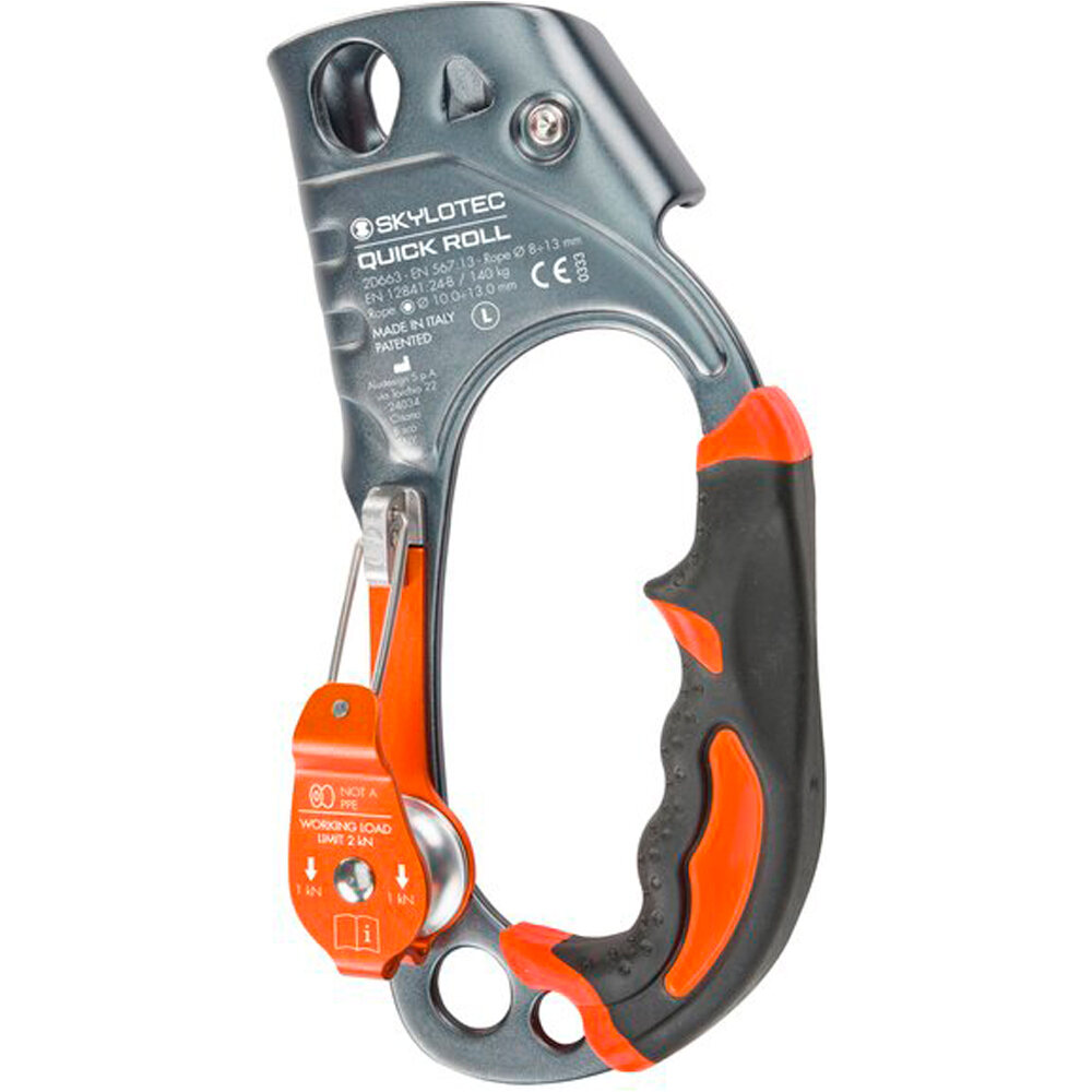 Climbing bloqueador seguridad QUICK ROLL - LEFT - TITANIUM vista frontal